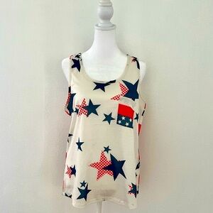 Patriotic American Stars & Stripes Women’s Tank Top - Great condition Size Large